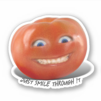 Lachende tomaat sticker