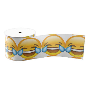 Lachende tranen van Joy emoji Grosgrain Lint