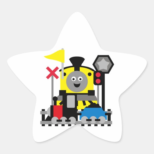 lachende trein ster sticker (Voorkant)