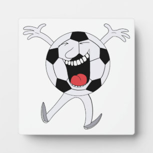 Lachende Voetbal Mascotte Fotoplaat