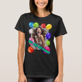 Lachende vrouw en ballonnen t-shirt