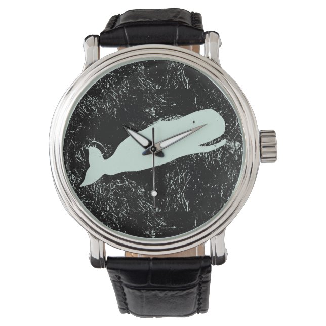 Lachende witte walvis polshorloge horloge (Voorkant)