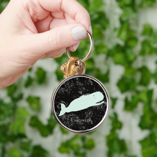 Lachende witte walvis Thunder_Cove Sleutelhanger (Hand)