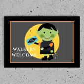 Lachende zombie Snoep Halloween Deurmat