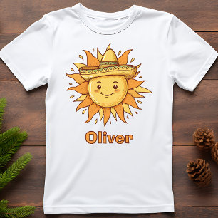Lachende zon met Sombrero - Zonnige Fiesta Doodle T-shirt