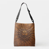Lachende zon reliëf crossbody tas (Achterkant)