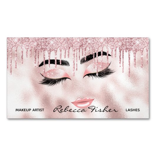 Lachettes de séchoir rose pâle Beauté Magnet Card (devant)