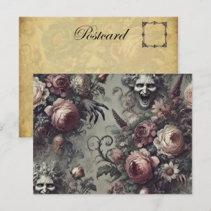 Lachlijnen - Gotische Bloemen Feestdagenkaart