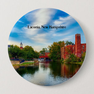Laconia, New Hampshire, landschappelijk landschap Ronde Button 4,0 Cm