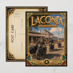 Laconia New Hampshire Vintage Art Deco Gouden Tijd Briefkaart