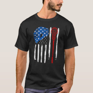 Lacrosse American  Flag Lax Helmet Stick 4t T-shirt