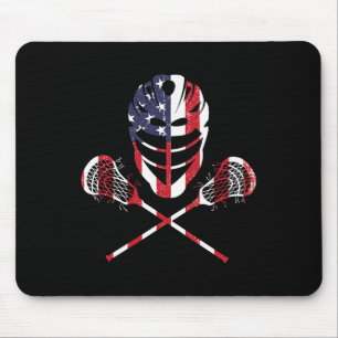 Lacrosse amerikaanse vlag Lax Helmet teken 4th of Muismat