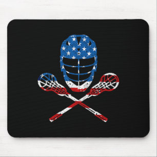 Lacrosse amerikaanse vlag Lax Helmet teken 4th of Muismat