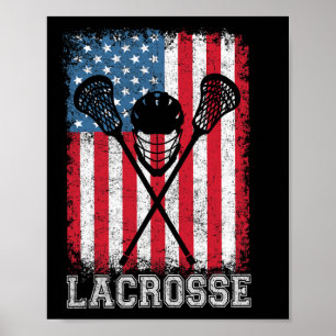 Lacrosse amerikaanse vlag Lax Helmet teken 4th of  Poster