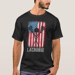 Lacrosse amerikaanse vlag Lax Helmet teken 4th of T-shirt