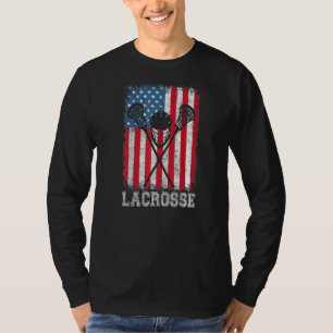 Lacrosse amerikaanse vlag Lax Helmet teken 4th of  T-shirt