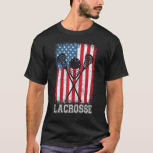 Lacrosse amerikaanse vlag Lax Helmet teken 4th of T-shirt