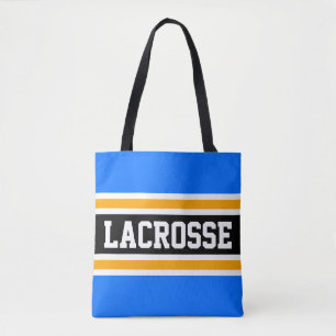 LACROSSE Athletic Bright Blue Black Yellow Stripes Draagtas