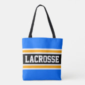 LACROSSE Athletic Bright Blue Black Yellow Stripes Draagtas (Achterkant)