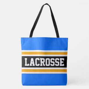 LACROSSE Atletiek Helder Blauw Zwart Oranje Strepe Draagtas