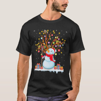 Lacrosse Ball Xmas Gift Santa Hat Snowman Lacrosse T-shirt