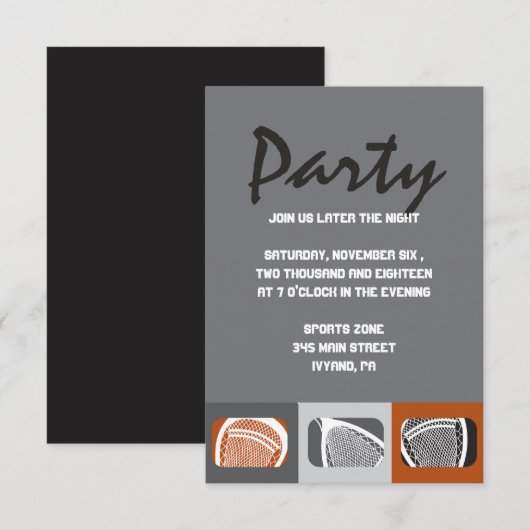 LACROSSE Bar Mitzvah Uitnodigingskaart Kaart (Voorkant / Achterkant)