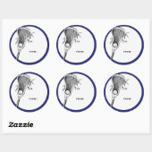 Lacrosse Blauwe Cadeautag Ronde Sticker (Vel)