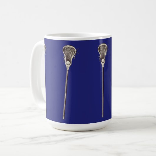 Lacrosse Blue Coffee Mok (Voorkant links)