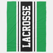 LACROSSE Bold Athletic Green Black White Stripes Fleece Deken (Voorkant)
