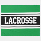 LACROSSE Bold Athletic Green Black White Stripes Fleece Deken (Voorkant (Horizontaal))