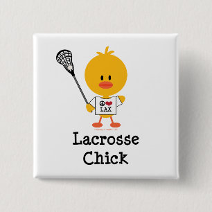 Lacrosse Chick Button