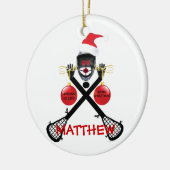 Lacrosse Christmas Cartoon Keramisch Ornament (Links)