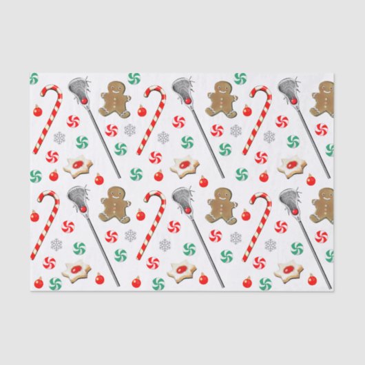 Lacrosse Christmas Pattern Tissue Paper Tissuepapier (Voorkant)