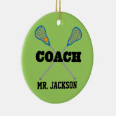 Lacrosse Coach - Gepersonaliseerd versieringsmidde Keramisch Ornament (Rechts)