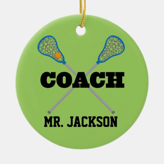 Lacrosse Coach - Gepersonaliseerd versieringsmidde Keramisch Ornament (Voorkant)