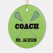 Lacrosse Coach - Gepersonaliseerd versieringsmidde Keramisch Ornament (Links)
