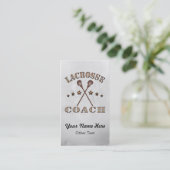 Lacrosse Coach Steampunk Gepersonaliseerd Visiteka Visitekaartje (Staand voorkant)