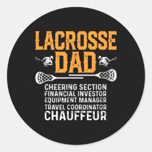 Lacrosse Dad Cheering Section Financieel Investor Ronde Sticker