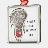 Lacrosse Dad Gift Metal Ornament (Links)