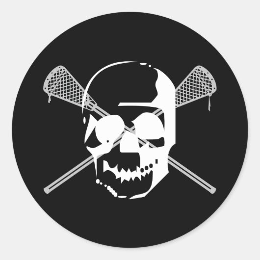 Lacrosse Design LaxBallSkullWhite Sticker (Voorkant)