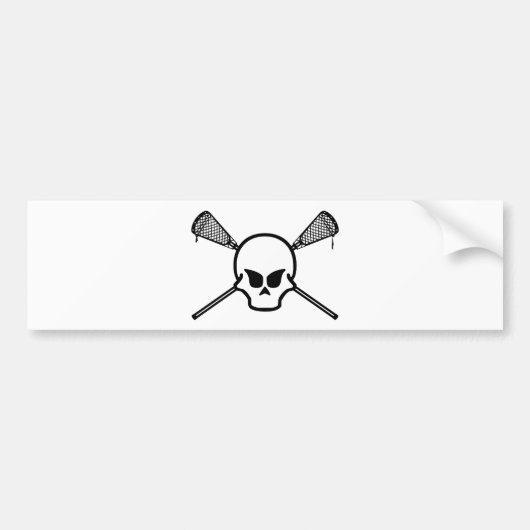 Lacrosse Design LaxOtherSkullWhite Bumpersticker (Voorkant)