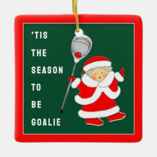 Lacrosse doelverdediger Kerst Collectie Keramisch Ornament