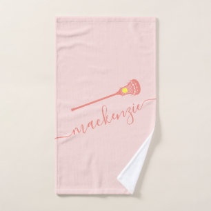 Lacrosse Douane Naam Roze Sport Handdoek
