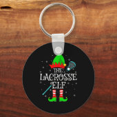Lacrosse Elf Christmas Family Elf Squad Srts Playe Sleutelhanger (Voorkant)
