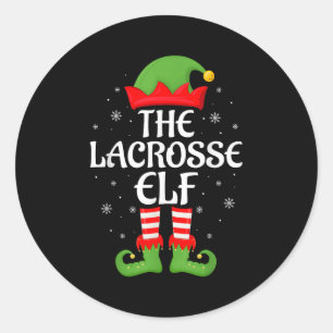 Lacrosse Elf Xmas Family Matching Elf Squad Christ Ronde Sticker