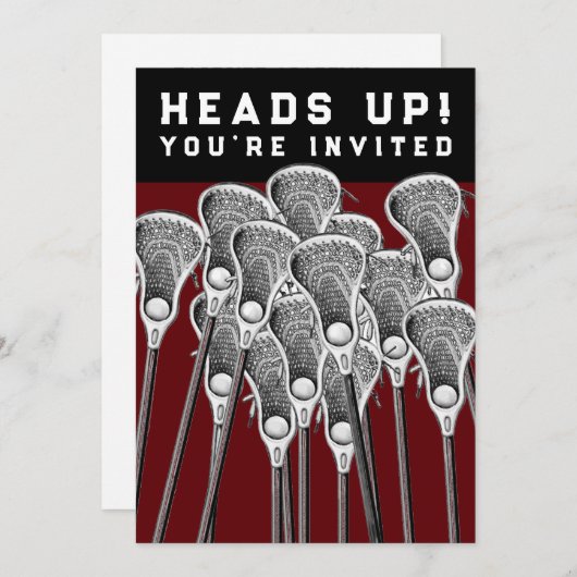 Lacrosse Feest Uitnodigingen (Voorkant / Achterkant)