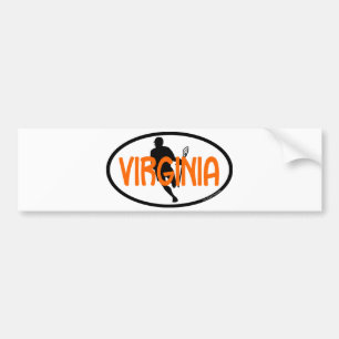 Lacrosse Flag IRock Virginia Oval Bumpersticker