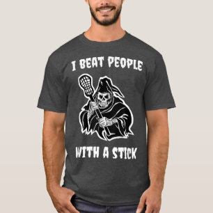 Lacrosse Funny Meme Spooky Skeleton Gothic en Spor T-shirt