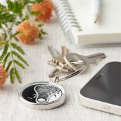 Lacrosse Geschenk met Monogram Sleutelhanger (Zijkant)