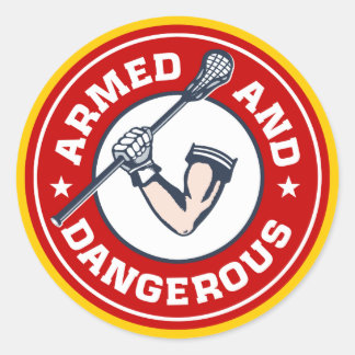 Lacrosse Gewapende en Gevaarlijke Sticker